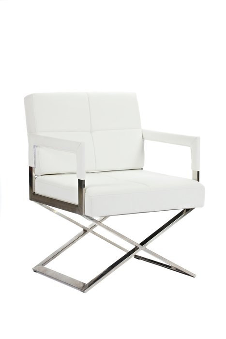Кресло Aster X Chair Белая Кожа  - лучшие Интерьерные кресла в INMYROOM