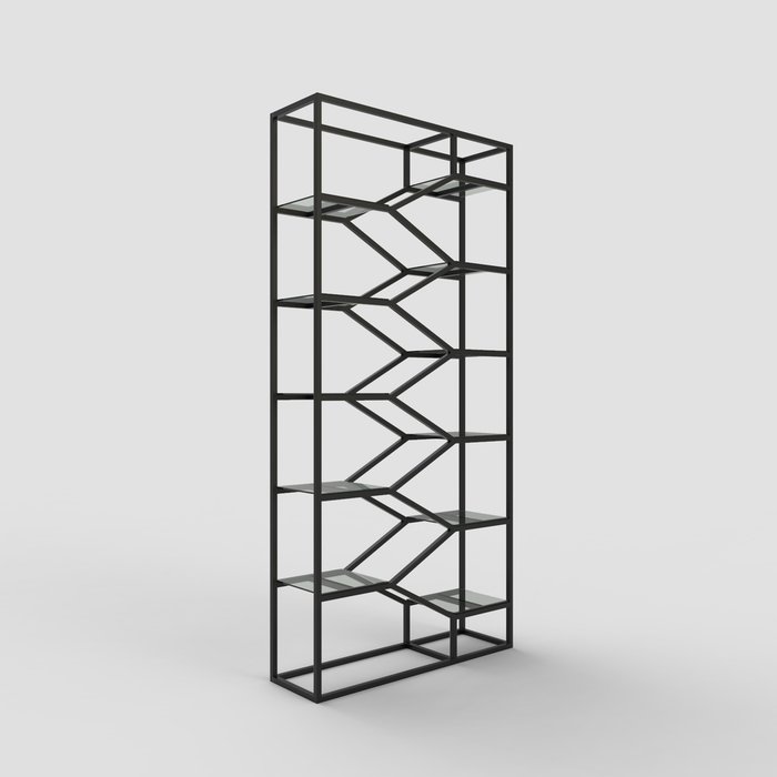 Стеллаж "Aurora" черный с зеркалом (2000х900х300) Стеллаж "Aurora" черный с зеркалом (2000х900х300)