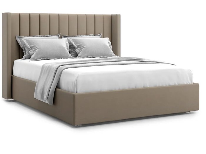 Кровать Premium Mellisa 2 180х200 светло-коричневого цвета с подъемным механизмом 