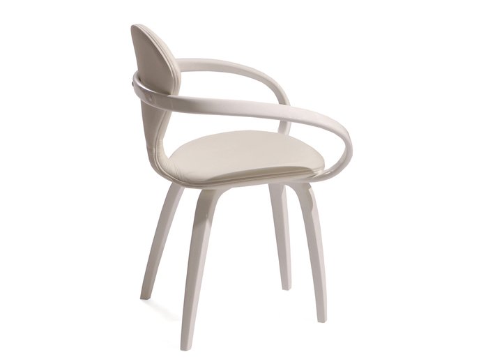Обеденный стул Apriori N с обивкой сиденья из натуральной кожи белого цвета - купить Обеденные стулья по цене 28880.0