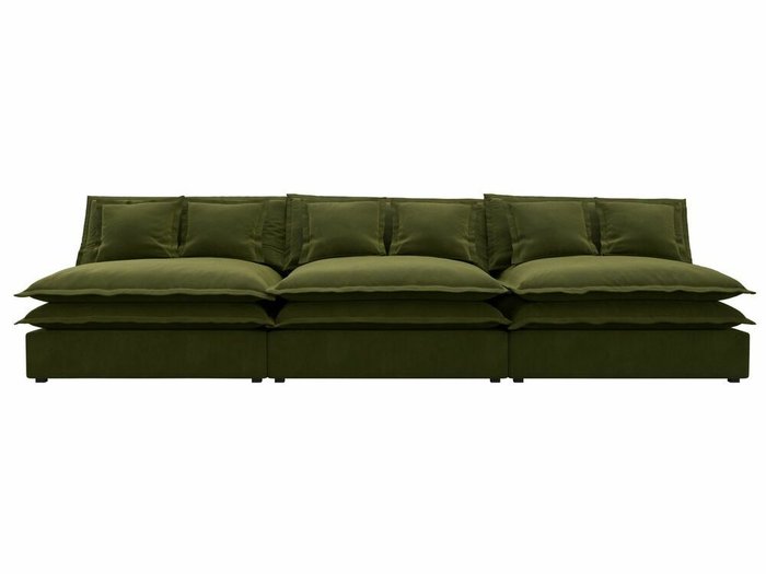 Диван Лига 040 Лонг зеленого цвета  - купить Прямые диваны по цене 63999.0