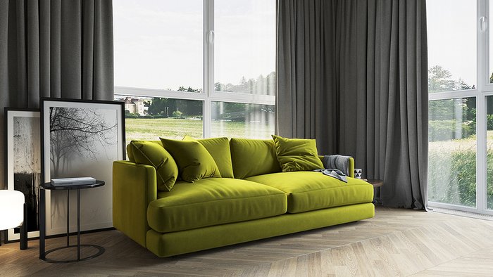 Диван-кровать Ибица желтого цвета - купить Прямые диваны по цене 59000.0