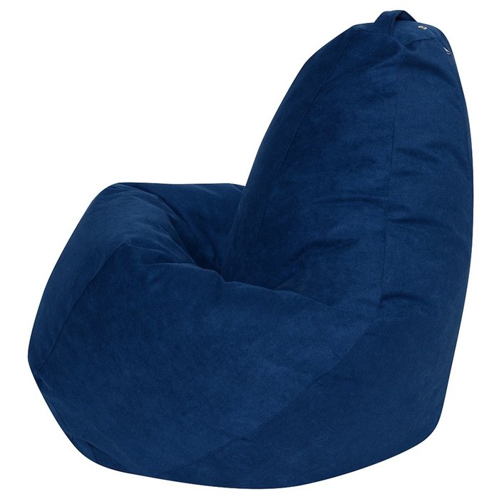 Кресло-мешок Груша 2XL в обивке из велюра темно-синего цвета - купить Бескаркасная мебель по цене 5190.0