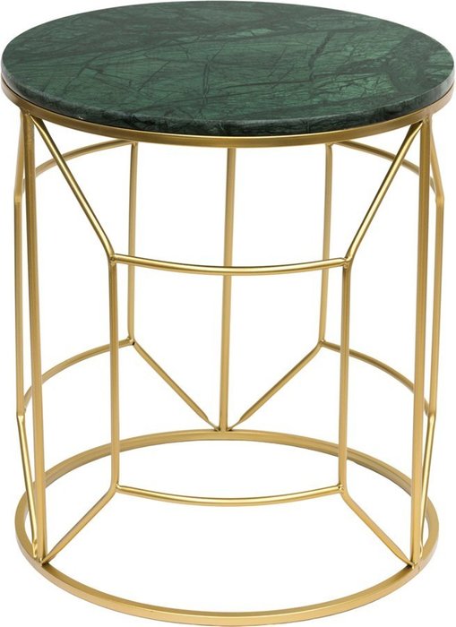 Кофейный столик с мраморной столешницей зеленого цвета 
