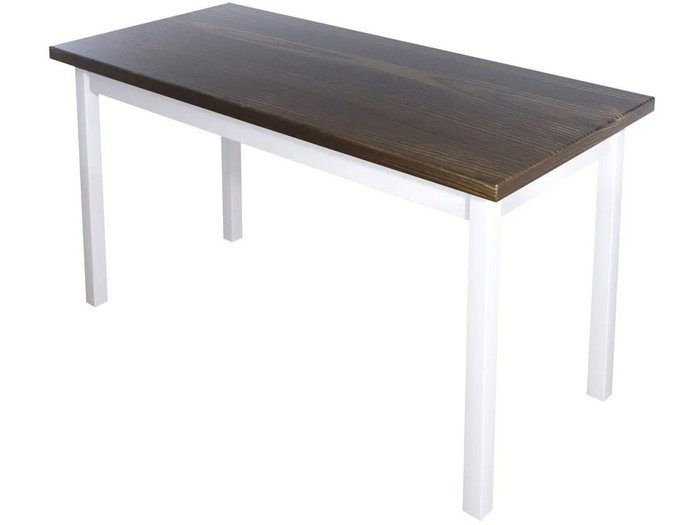 Обеденный стол Классика 130х80 бело-коричневого цвета