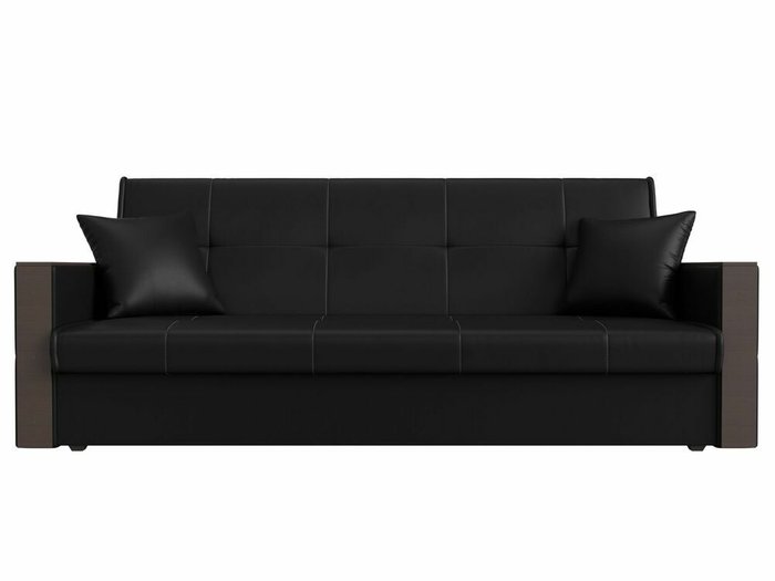 Прямой диван-книжка Валенсия черного цвета (экокожа) - купить Прямые диваны по цене 26999.0