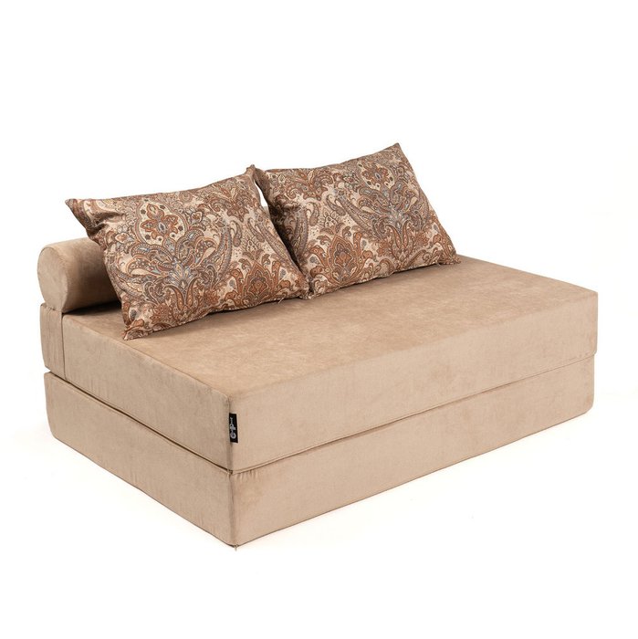Бескаркасный диван-кровать Пейсли бежевого цвета