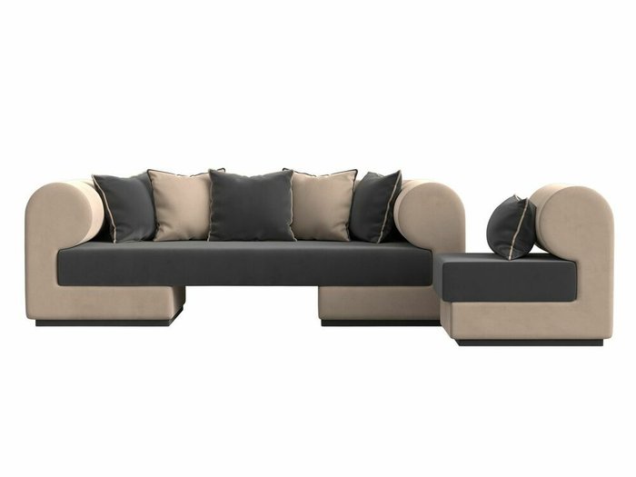 Набор мягкой мебели Кипр 2 серо-бежевого цвета - купить Комплекты мягкой мебели по цене 75998.0