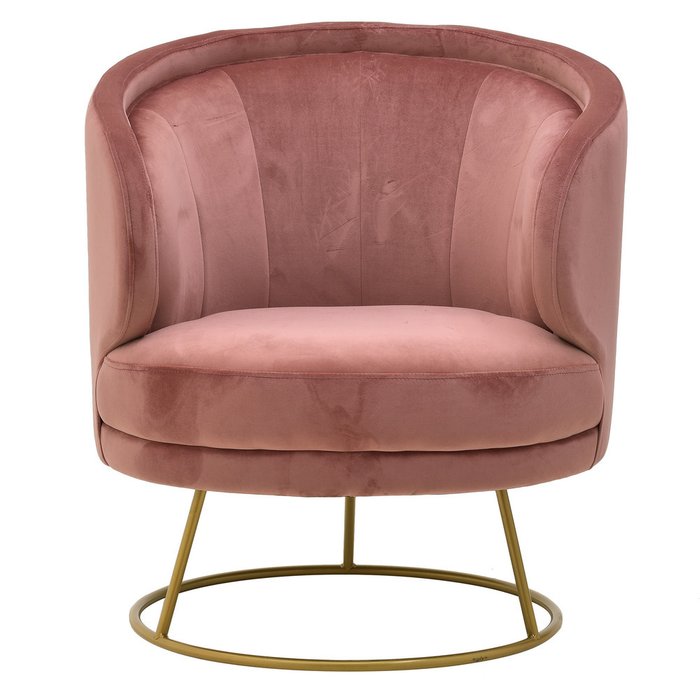 Кресло розового цвета с металлическим каркасом  - купить Интерьерные кресла по цене 47980.0