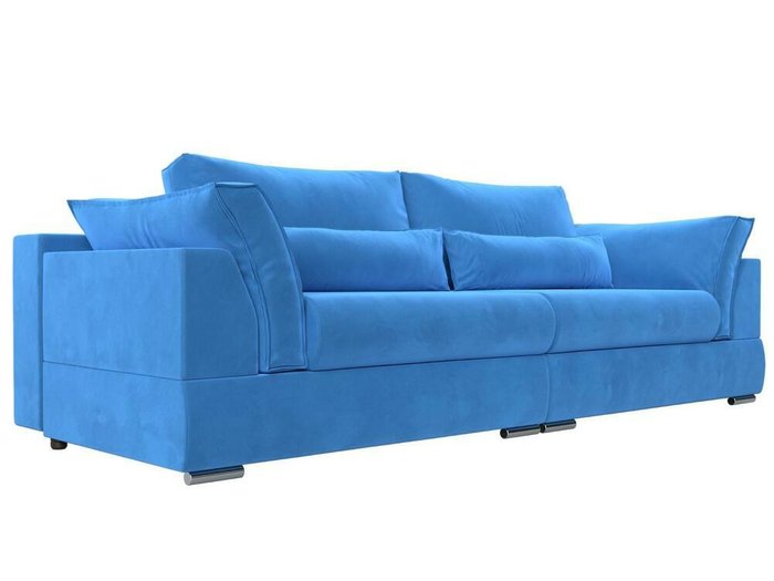 Прямой диван-кровать Пекин голубого цвета