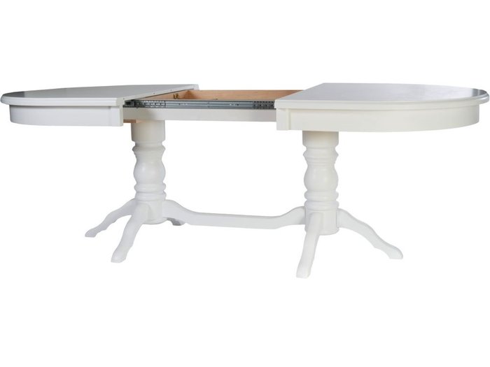Раздвижной обеденный стол Зевс белого цвета - лучшие Обеденные столы в INMYROOM