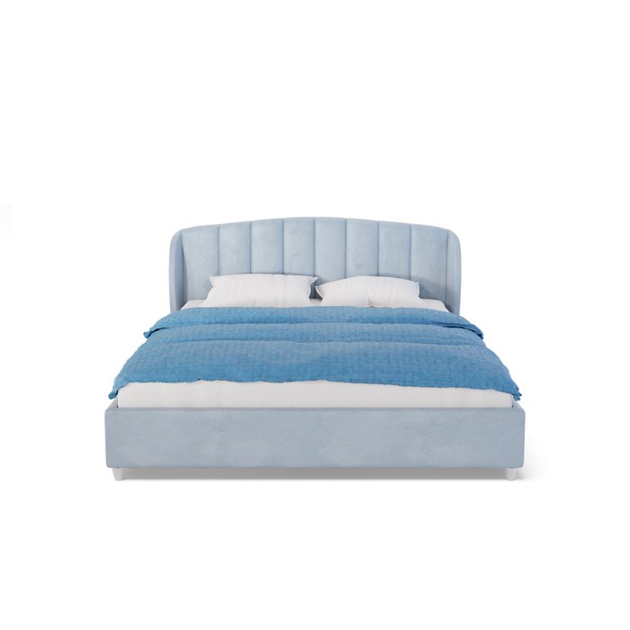 Кровать Дельта 160х200 голубого цвета без подъемного механизма - купить Кровати для спальни по цене 75000.0