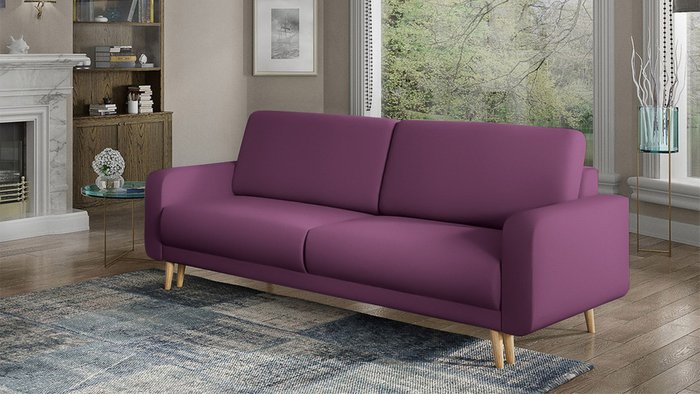 Диван-кровать Севилья фиолетового цвета - купить Прямые диваны по цене 56400.0