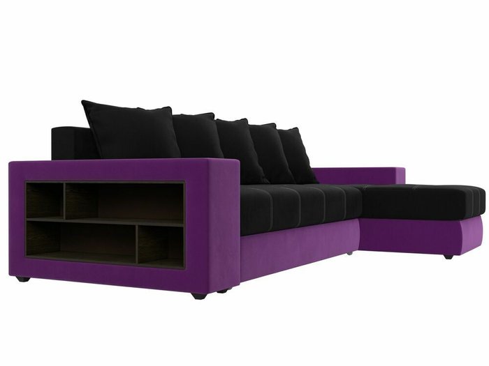 Угловой диван-кровать Дубай черно-фиолетового цвета правый угол - лучшие Угловые диваны в INMYROOM
