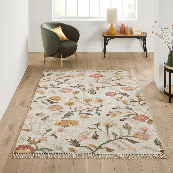 Ковер килим с вышивкой из джута Flotissy 160x230 разноцветный - купить Ковры по цене 27027.0