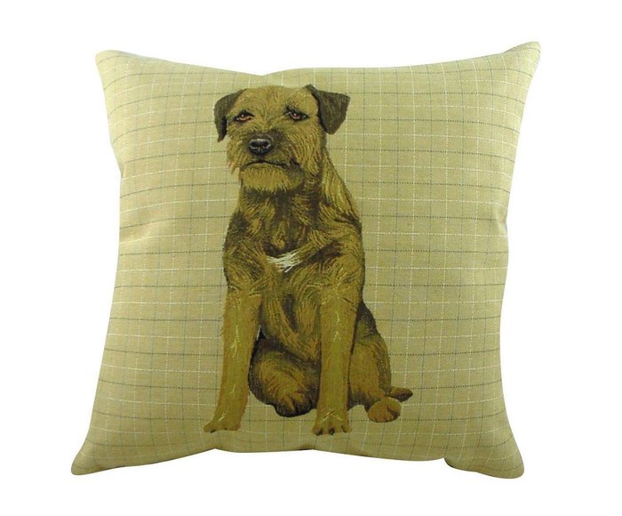 Подушка с принтом Border Terrier 