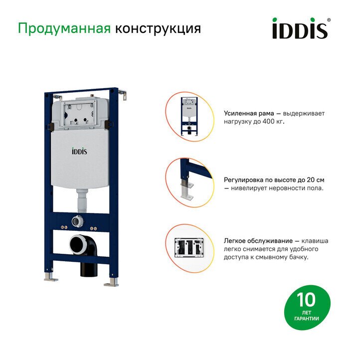 Инсталляция рамная для подвесного унитаза IDDIS Profix  - лучшие Инсталляции для унитаза в INMYROOM