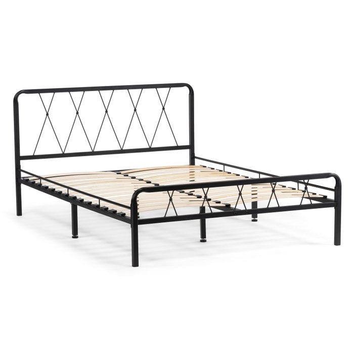 Кровать металлическая Иоханна 120х200 черного цвета - купить Кровати для спальни по цене 15610.0