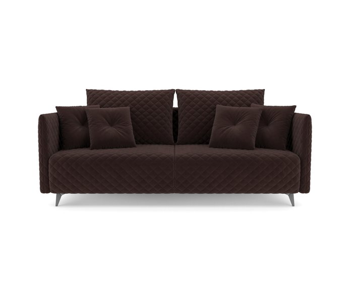 Прямой диван-кровать Вашингтон коричневого цвета - купить Прямые диваны по цене 43690.0