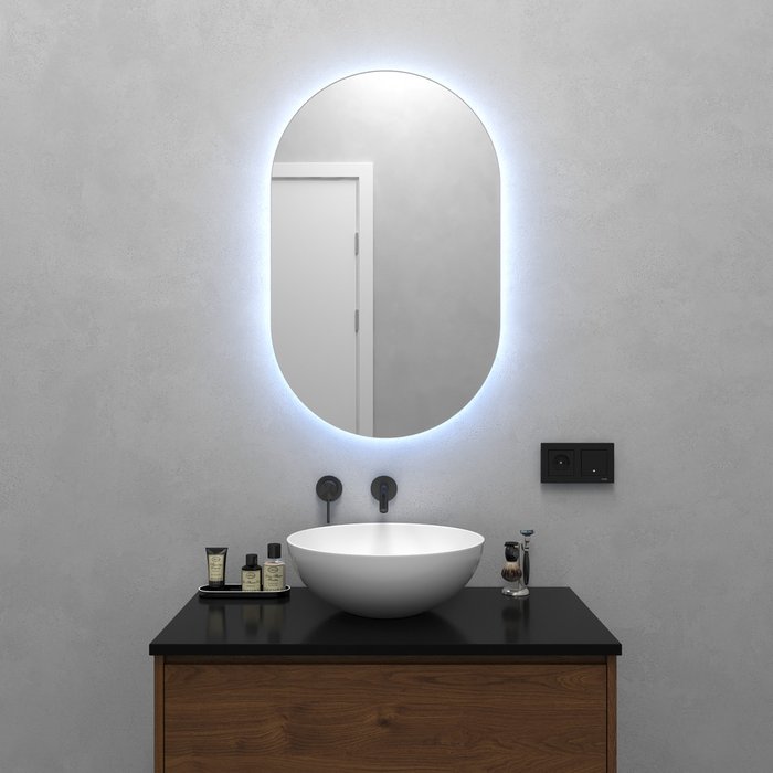 Настенное зеркало Nolvis NF LED S с холодной подсветкой - купить Настенные зеркала по цене 11900.0