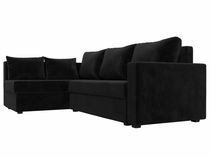 Угловой диван-кровать Мансберг черного цвета левый угол - лучшие Угловые диваны в INMYROOM