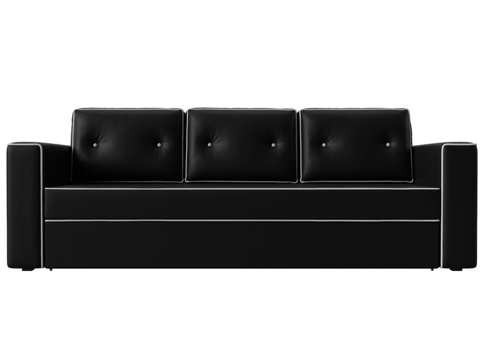Прямой диван-кровать Принстонн черного цвета (экокожа) - купить Прямые диваны по цене 43999.0