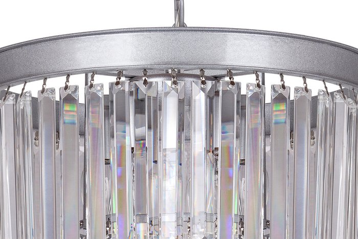 Потолочная люстра Odeon 2 Rings Silver из прозрачного стекла - лучшие Потолочные люстры в INMYROOM