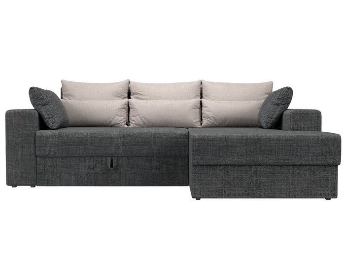 Угловой диван-кровать Мэдисон серого цвета правый угол - купить Угловые диваны по цене 38990.0