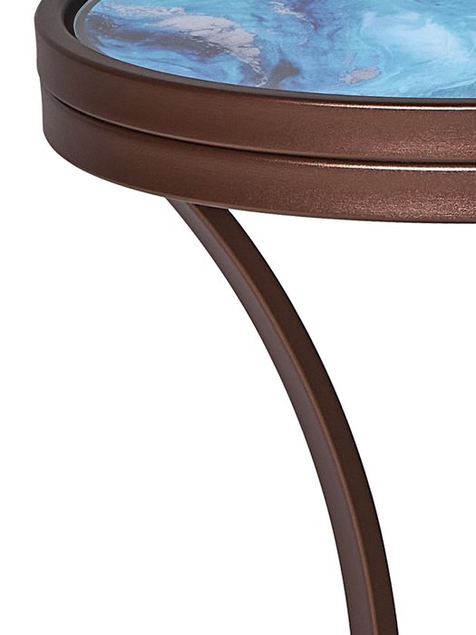 Кофейный столик Martini коричнево-голубого цвета - купить Кофейные столики по цене 9900.0