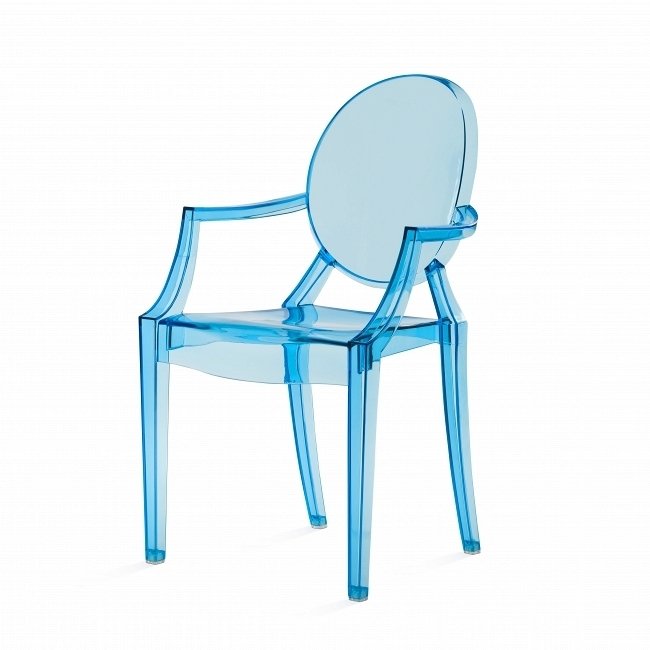 Детский стул прозрачный синий 