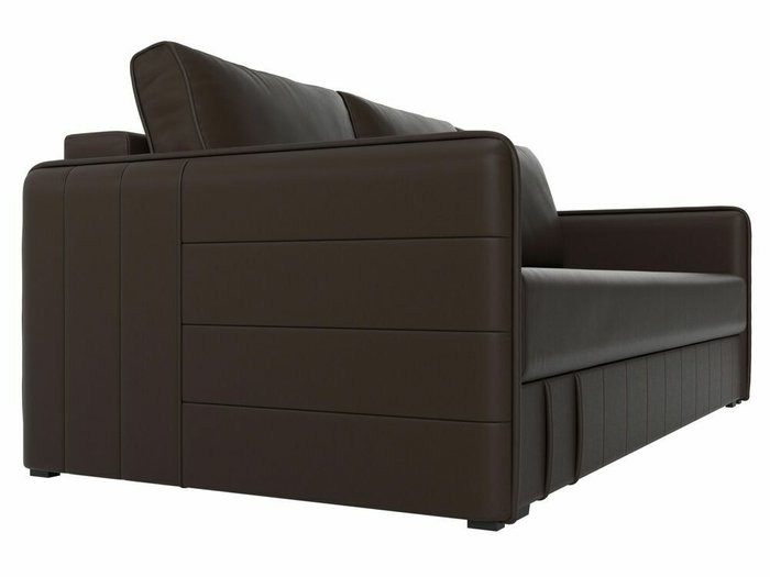Прямой диван-кровать Слим коричневого цвета (экокожа) с пружинным блоком - лучшие Прямые диваны в INMYROOM