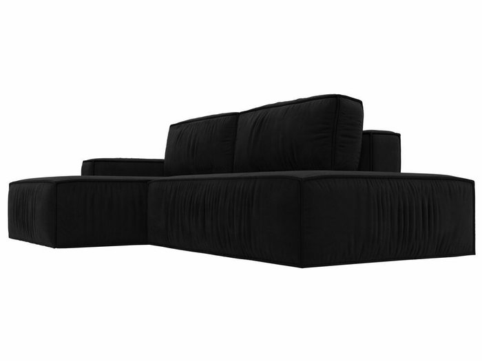 Угловой диван-кровать Прага модерн черного цвета левый угол - лучшие Угловые диваны в INMYROOM