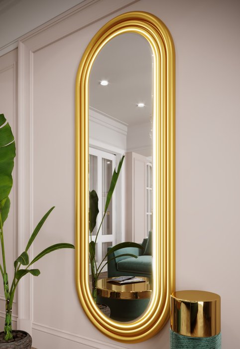 Овальное интерьерное зеркало Оnda rettangolo в декоративной раме - лучшие Настенные зеркала в INMYROOM