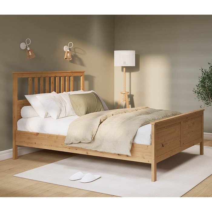 Кровать Кымор 180х200 светло-коричневого цвета без подъемного механизма - купить Кровати для спальни по цене 41990.0