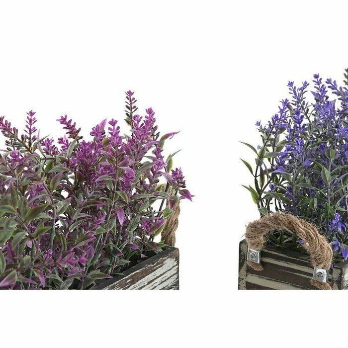 Декоративное растение 30 x 12 x 21 cm Деревянный Лиловый полиэтилен Фуксия (2 штук) - лучшие Декоративные цветы в INMYROOM