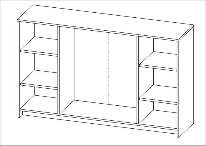 Тумба длинная с двумя стеклянными дверьми и тремя ящиками Сириус белого цвета - лучшие Тумбы для хранения (не использовать) в INMYROOM