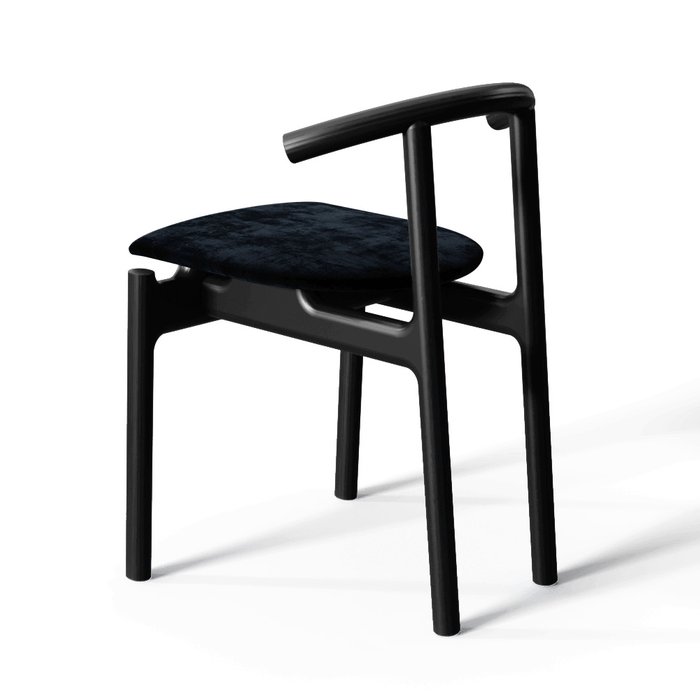 Стул Unika Hans black/velvet black с мягким сидением - лучшие Обеденные стулья в INMYROOM