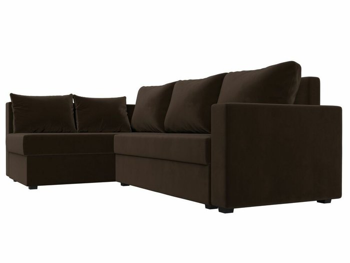 Угловой диван-кровать Мансберг коричневого цвета левый угол - лучшие Угловые диваны в INMYROOM