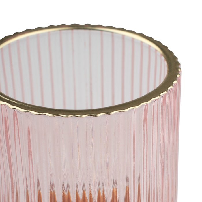 Декоративный подсвечник М из цветного рельефного стекла розового цвета - купить Подсвечники по цене 476.0