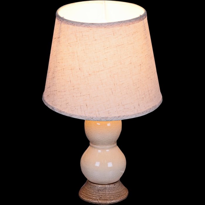 Настольная лампа 22016-0.7-01ZT (ткань, цвет бежевый) - купить Настольные лампы по цене 1080.0