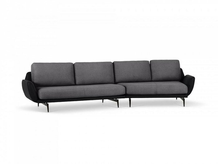 Угловой диван правый Ispani серого цвета - лучшие Угловые диваны в INMYROOM