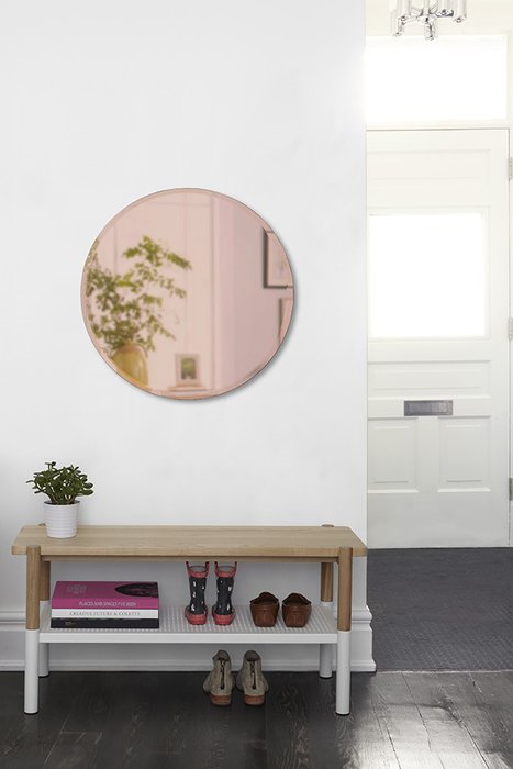 Зеркало настенное круглое Hub c тонировкой цвета меди - купить Настенные зеркала по цене 10115.0