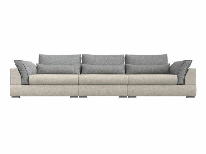Прямой диван-кровать Пекин Long серо-бежевого цвета - купить Прямые диваны по цене 100999.0