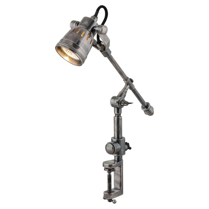 Настольная лампа из латуни серебряного цвета - купить Рабочие лампы по цене 22080.0