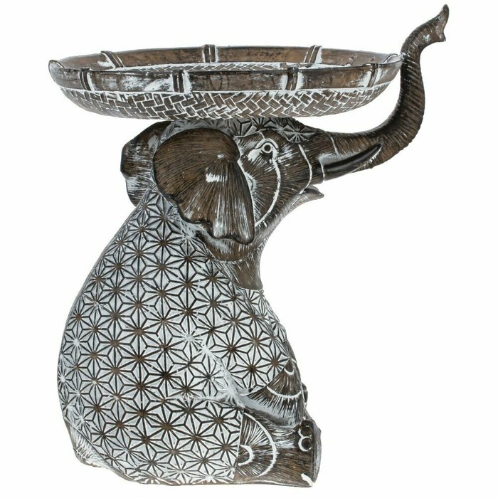 Декоративная фигурка Слон коричнево-белого цвета - лучшие Фигуры и статуэтки в INMYROOM