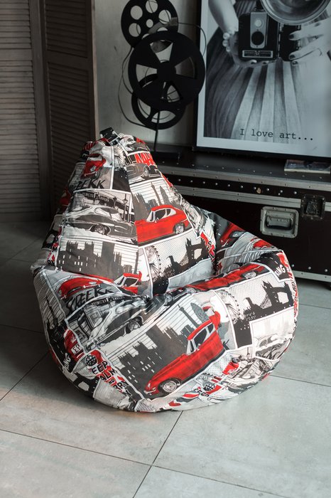 Кресло-мешок Груша XL Ягуар в обивке из жаккарда - купить Бескаркасная мебель по цене 3599.0