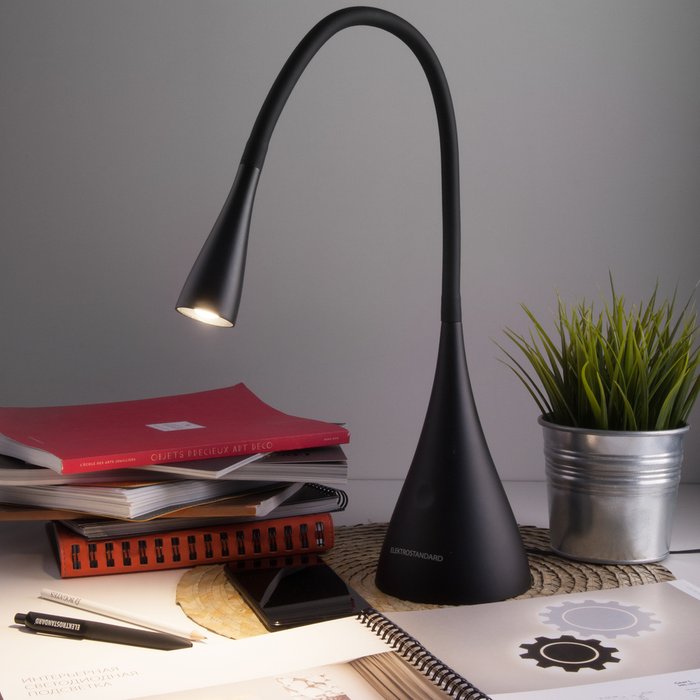 Настольный светодиодный светильник Lola черный матовый Lola черный матовый (TL80990) - лучшие Настольные лампы в INMYROOM
