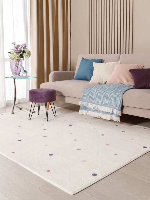 Ковер Soft dots 80x150 белого цвета - купить Ковры по цене 3301.0