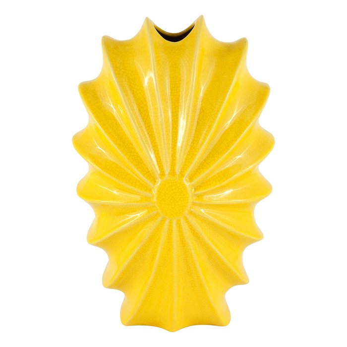 Ваза декоративная Желтая хризантема из керамики