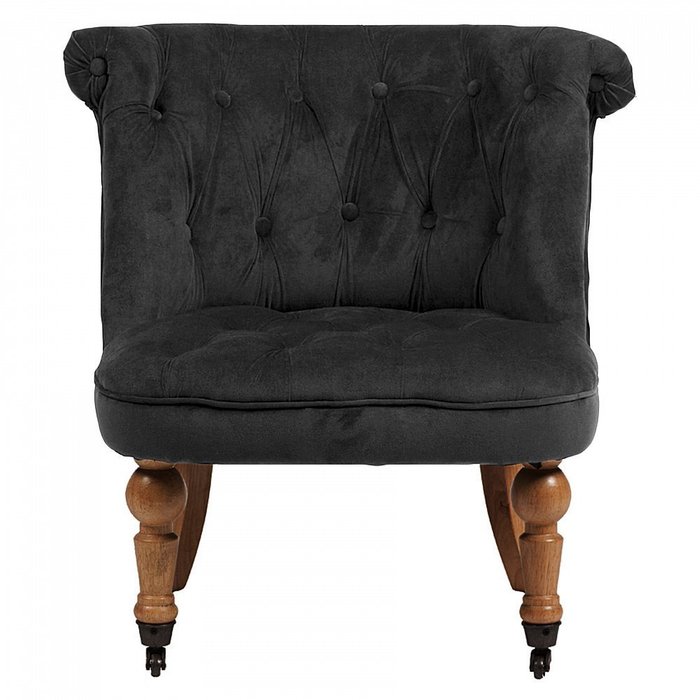 Кресло Amelie French Country Chair с обивкой из велюра серого цвета 